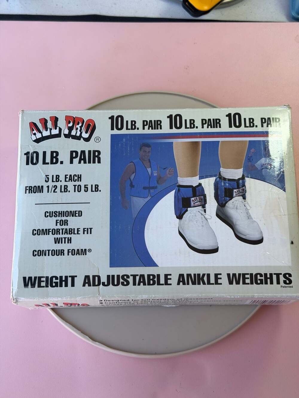 NIB ALL PRO 10LB Set (5LB each ankle) ADJUSTABLE ANKLE WEIGHT
